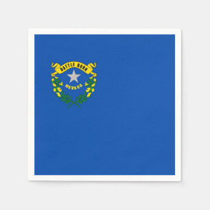 Patriotic paper napkins with flag of Nevada
