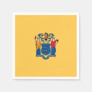 Patriotic paper napkins with flag of New Jersey
