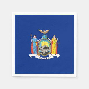 Patriotic paper napkins with flag of New York