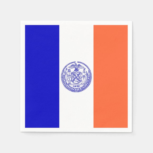 Patriotic paper napkins with flag of New York City (Front)