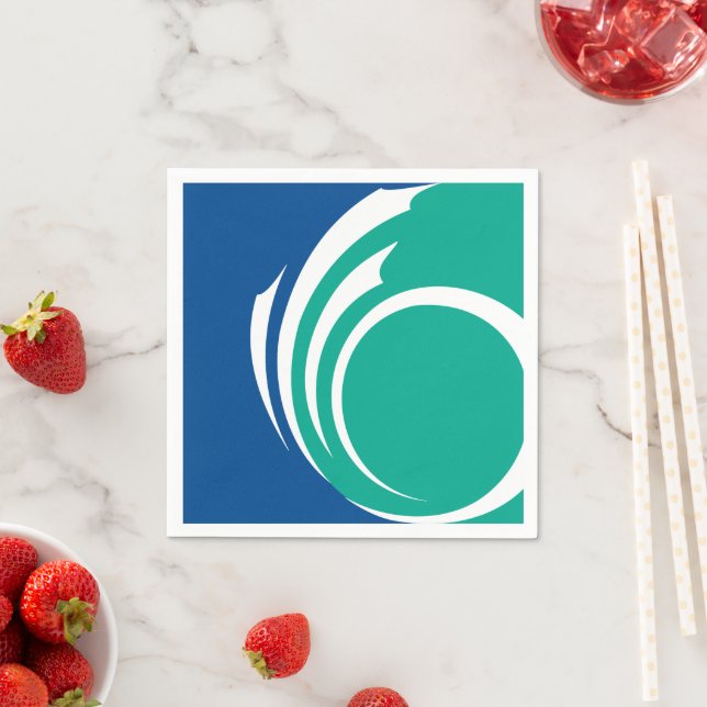 Patriotic paper napkins with flag of Ottawa (Insitu)