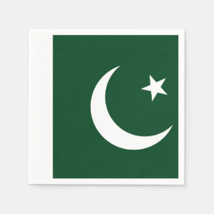 Patriotic paper napkins with flag of Pakistan