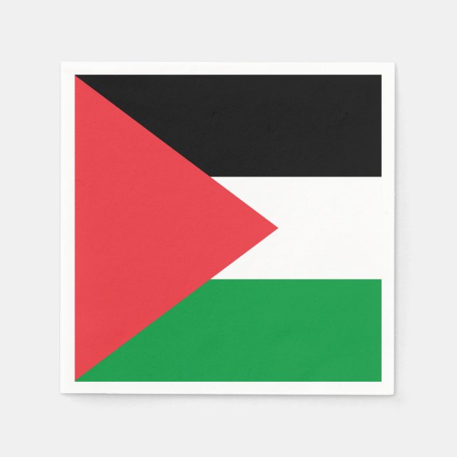 Patriotic paper napkins with flag of Palestine (Front)