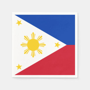 Patriotic paper napkins with flag of Philippines