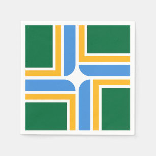 Patriotic paper napkins with flag of Portland