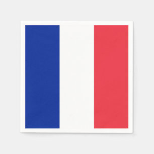 Patriotic paper napkins with France flag