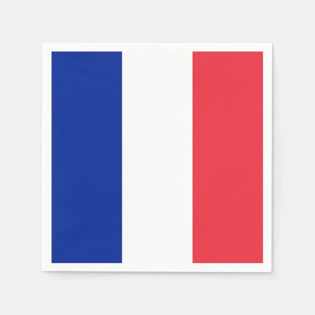 Patriotic paper napkins with France flag (Front)