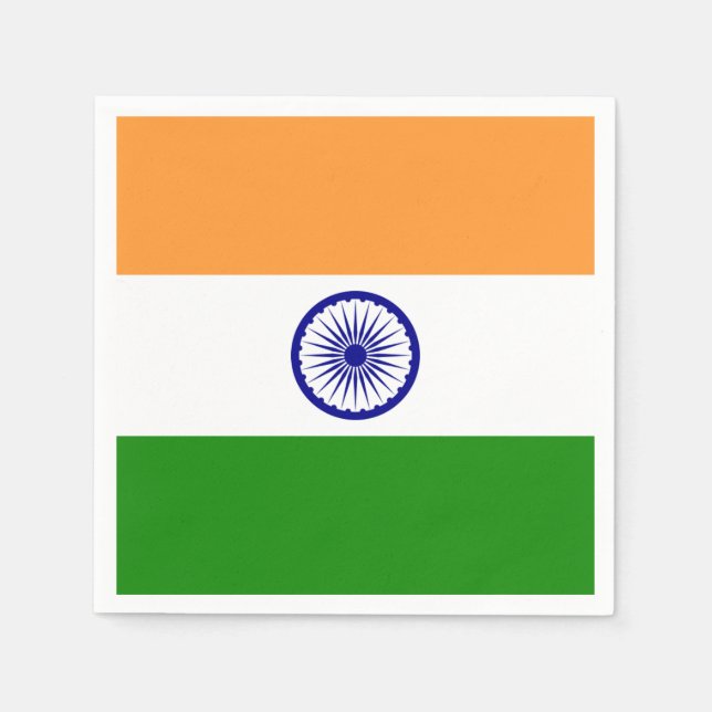 Patriotic paper napkins with India flag (Front)