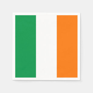Patriotic paper napkins with Ireland flag