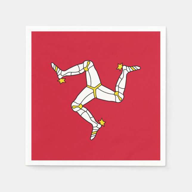 Patriotic paper napkins with Isle of Man flag (Front)