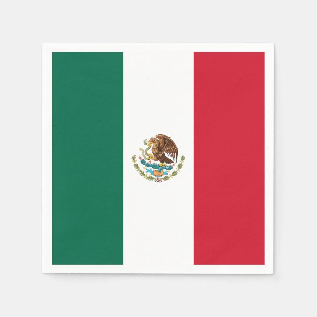 Patriotic paper napkins with Mexico flag (Front)