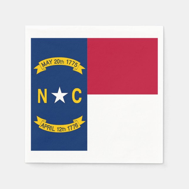 Patriotic paper napkins with North Carolina flag (Front)