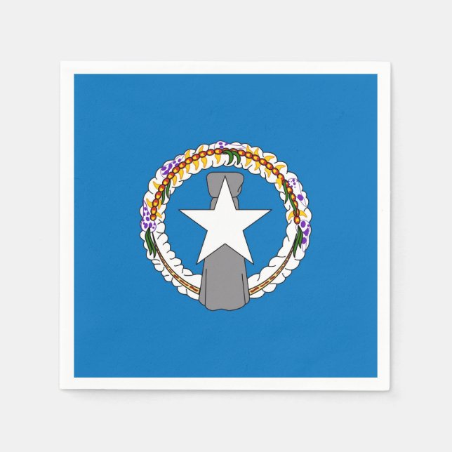 Patriotic paper napkins with Northern Mariana flag (Front)