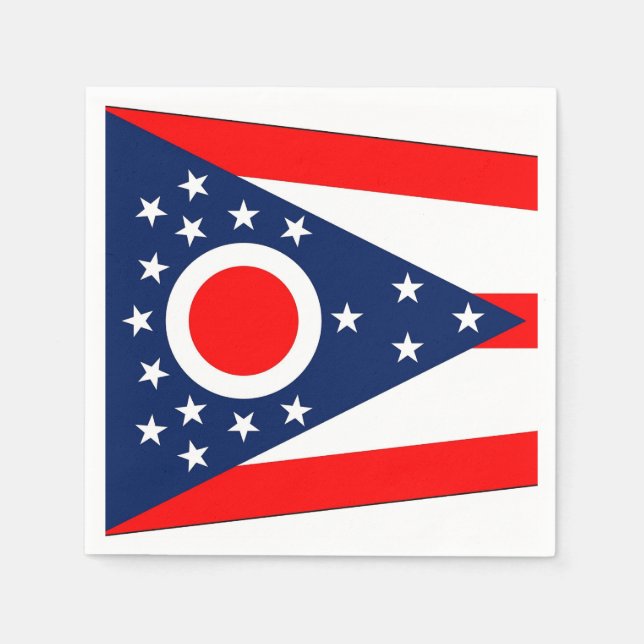 Patriotic paper napkins with Ohio flag (Front)
