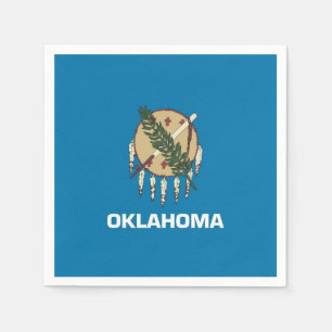 Patriotic paper napkins with Oklahoma flag