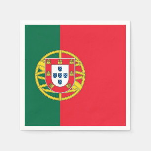 Patriotic paper napkins with Portugal flag