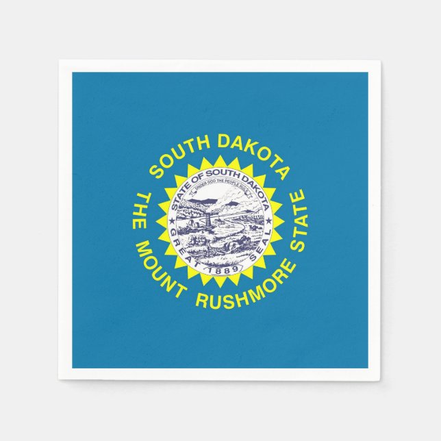 Patriotic paper napkins with South Dakota flag (Front)