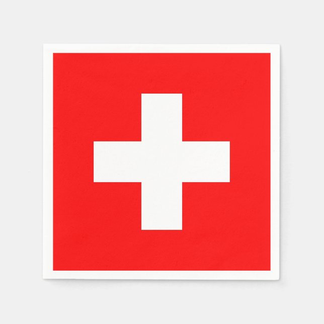 Patriotic paper napkins with Switzerland flag (Front)