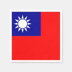 Patriotic paper napkins with Taiwan flag