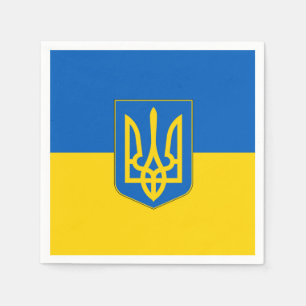 Patriotic paper napkins with Ukraine flag