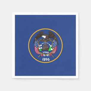 Patriotic paper napkins with Utah flag