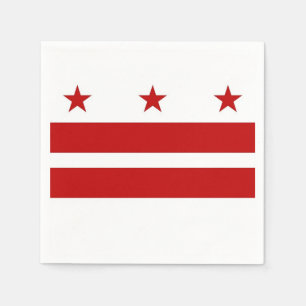 Patriotic paper napkins with Washington DC flag