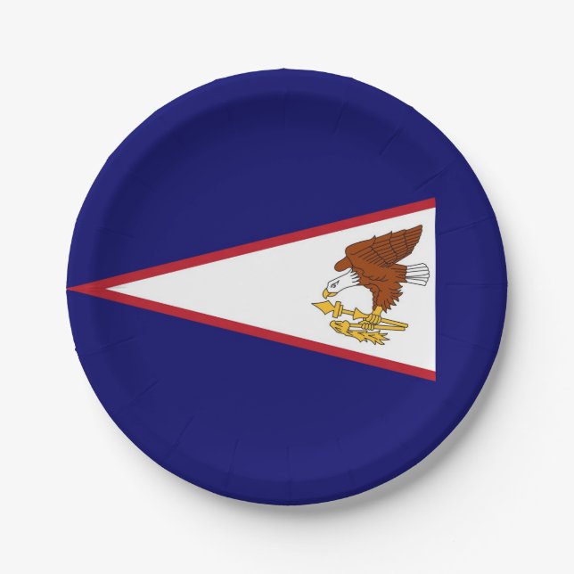 Patriotic paper plate with flag of American Samoa (Front)