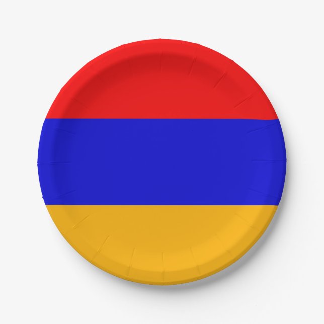 Patriotic paper plate with flag of Armenia (Front)