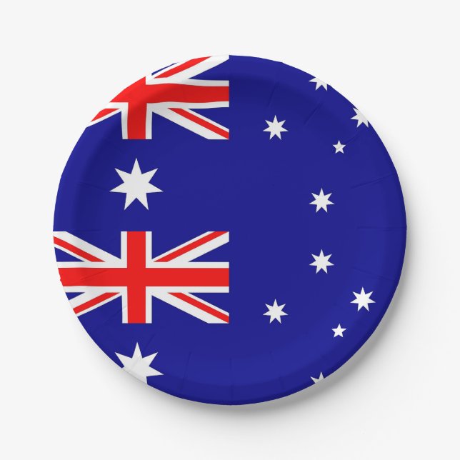 Patriotic paper plate with flag of Australia (Front)