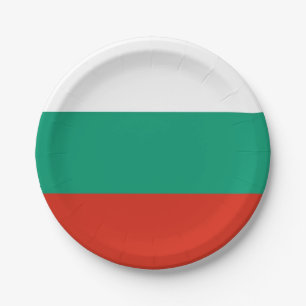 Patriotic paper plate with flag of Bulgaria