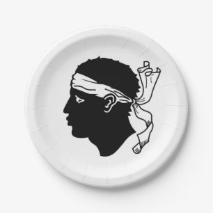 Patriotic paper plate with flag of Corsica