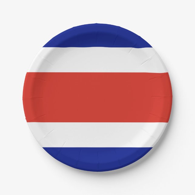 Patriotic paper plate with flag of Costa Rica (Front)