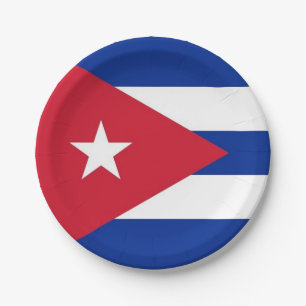 Patriotic paper plate with flag of Cuba