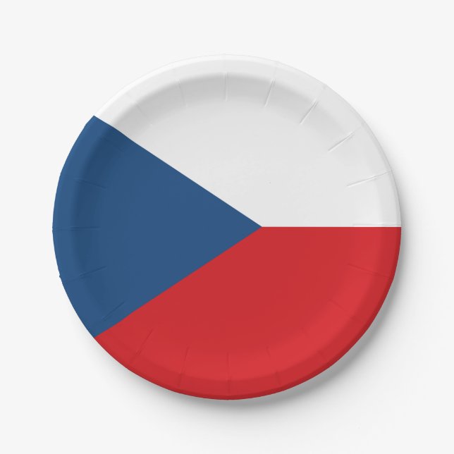 Patriotic paper plate with flag of Czechia (Front)