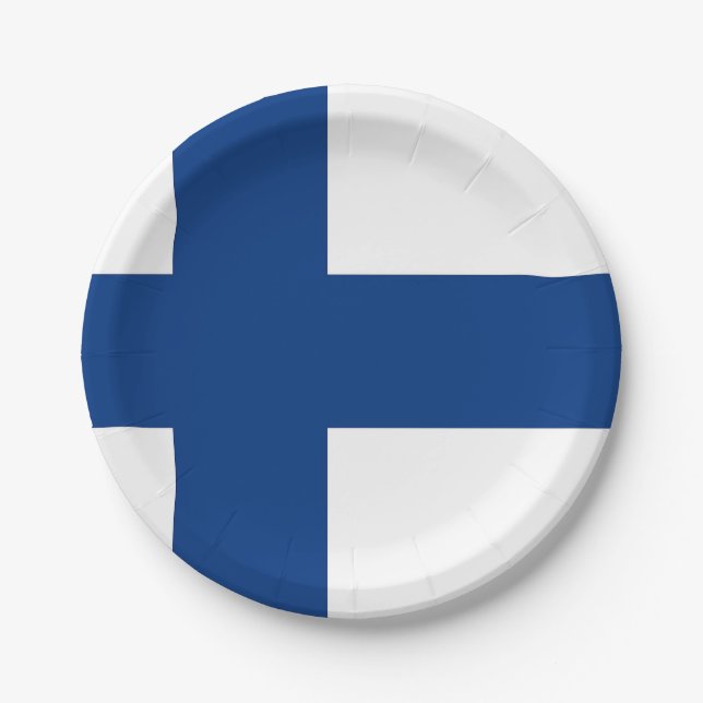 Patriotic paper plate with flag of Finland (Front)