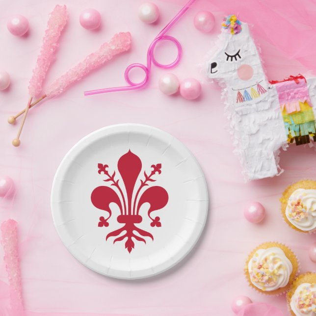 Patriotic paper plate with flag of Florence (Party)