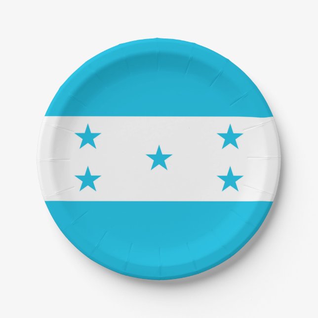 Patriotic paper plate with flag of Honduras (Front)
