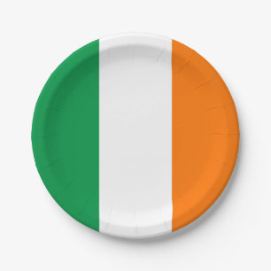 Patriotic paper plate with flag of Ireland