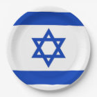 Patriotic paper plate with flag of Israel