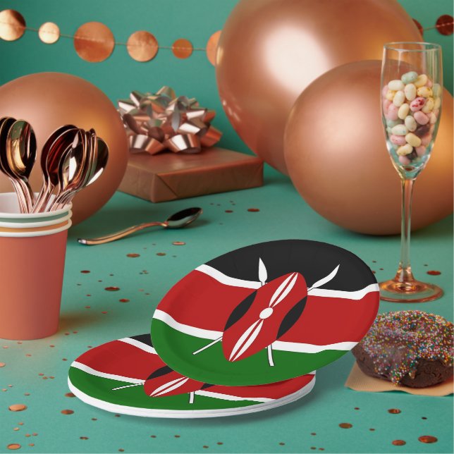 Patriotic paper plate with flag of Kenya (Multi)