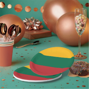 Patriotic paper plate with flag of Lithuania