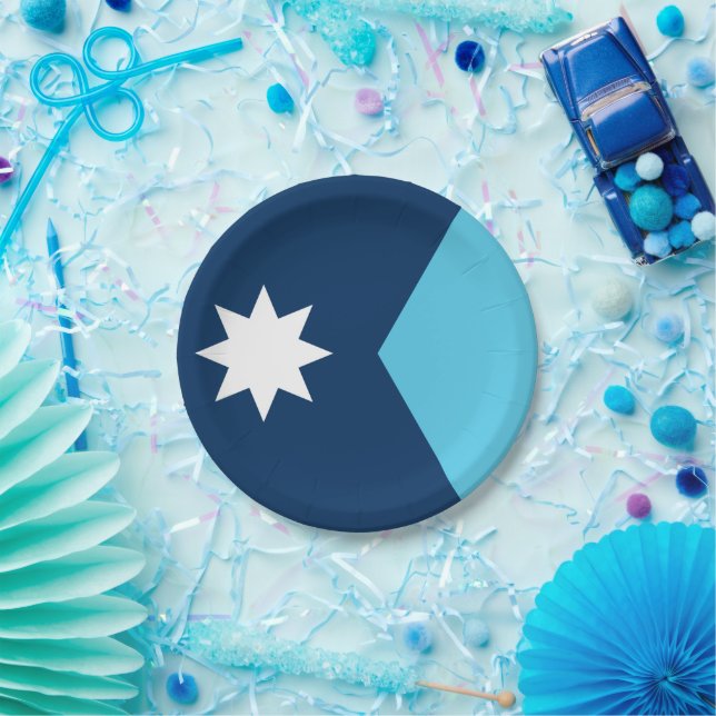 Patriotic paper plate with flag of Minnesota, USA (Party)