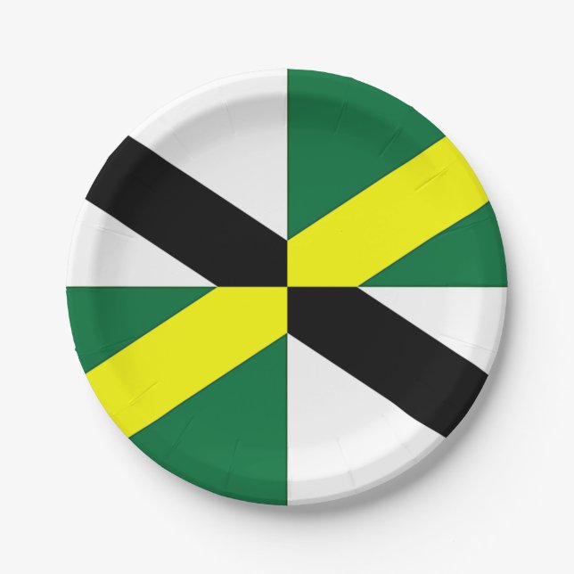 Patriotic paper plate with flag of Monterey City. (Front)