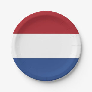 Patriotic paper plate with flag of Netherlands
