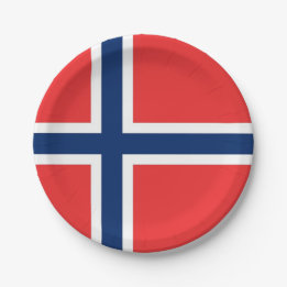 Patriotic paper plate with flag of Norway