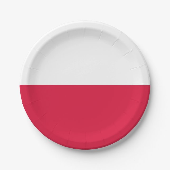 Patriotic paper plate with flag of Poland (Front)