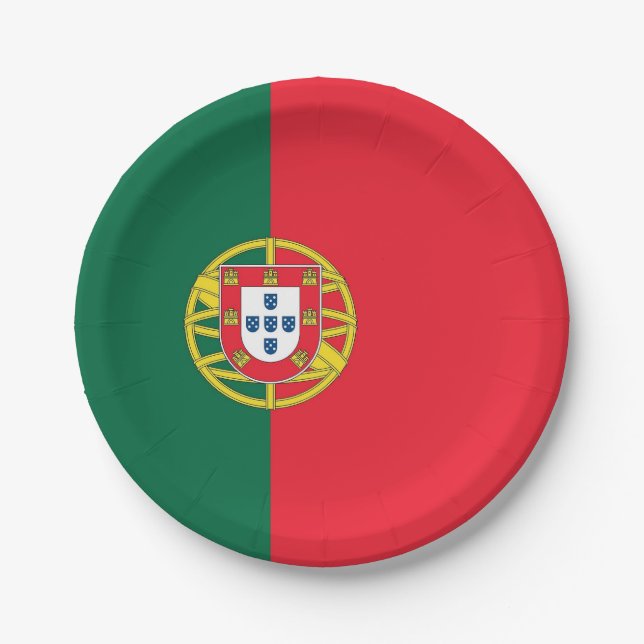 Patriotic paper plate with flag of Portugal (Front)