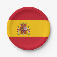 Patriotic paper plate with flag of Spain