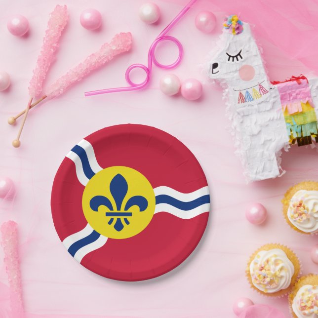 Patriotic paper plate with flag of St. Louis, USA (Party)