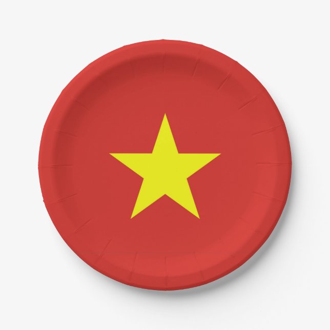Patriotic paper plate with flag of Vietnam (Front)